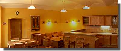 The common room of the guesthouse